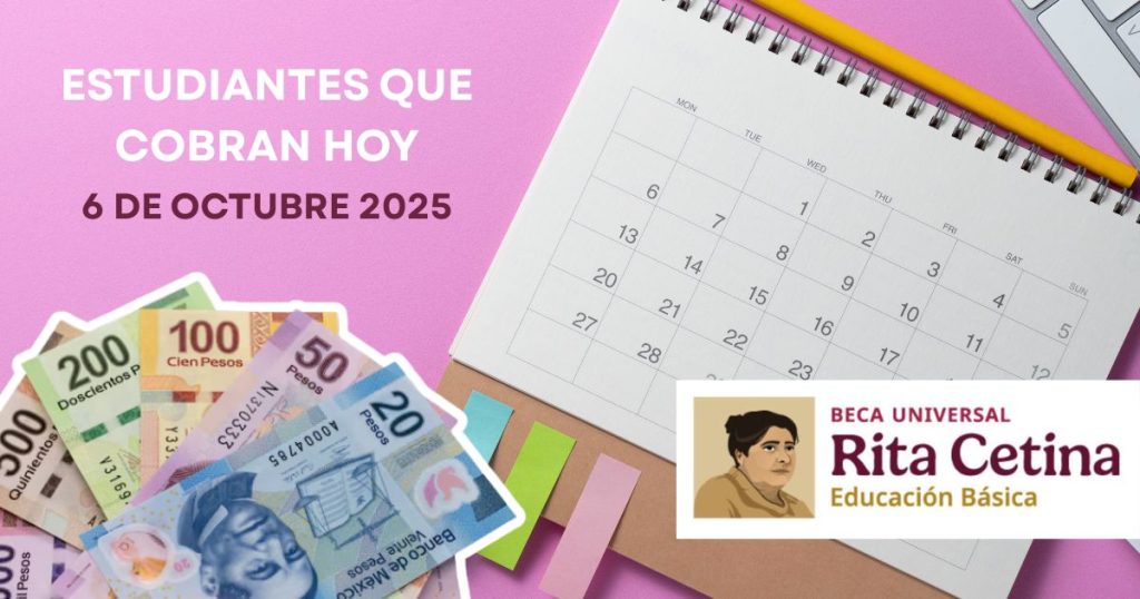 Estudiantes que cobran hoy 6 de octubre la Beca Rita Cetina
